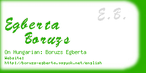 egberta boruzs business card